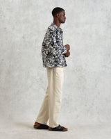 wax london men's Iggy - Navy And Ecru Beach Jacquard Jacket
