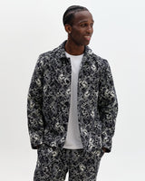 wax london men's Iggy - Navy And Ecru Tile Jacquard Jacket