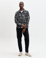 wax london men's Iggy - Navy And Ecru Tile Jacquard Jacket