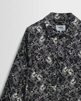 wax london men's Iggy - Navy And Ecru Tile Jacquard Jacket