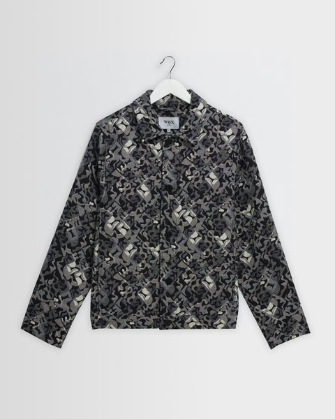 Iggy - Navy And Ecru Tile Jacquard Jacket