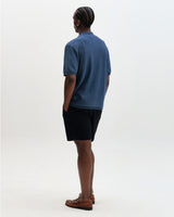 wax london men's Ivy - Washed Blue Cotton Knitted Shirt