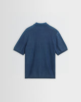 wax london men's Ivy - Washed Blue Cotton Knitted Shirt