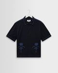 Keats - Navy And Blue Embroidered Short-Sleeve Shirt
