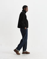 wax london men's Killick - Black Reversible Corduroy Borg Jacket