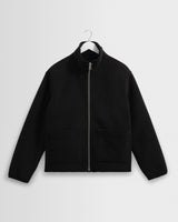 wax london men's Killick - Black Reversible Corduroy Borg Jacket