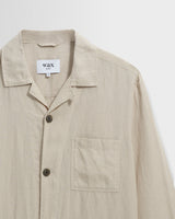 wax london men's Kimpton - Beige Washed Linen Jacket