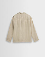 wax london men's Kimpton - Beige Washed Linen Jacket