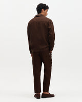 wax london men's Kimpton - Brown Washed Linen Jacket