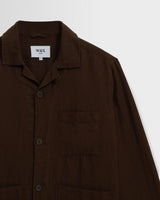 wax london men's Kimpton - Brown Washed Linen Jacket