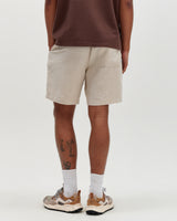 wax london men's Kurt - Beige Washed Linen Shorts