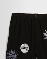 wax london men's Kurt - Black Round Applique Cotton Shorts
