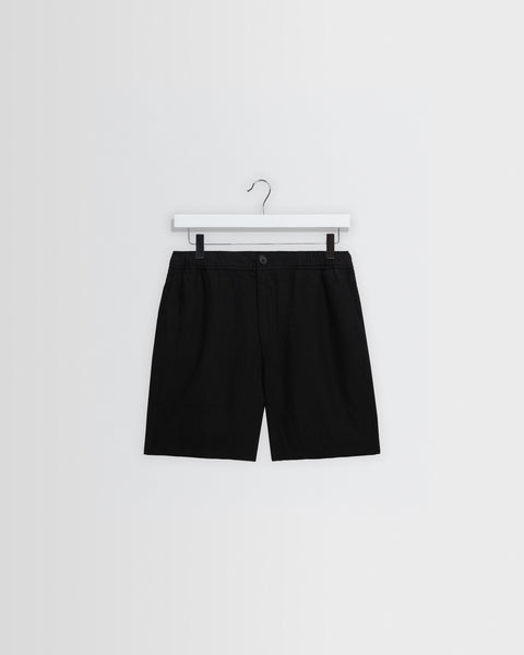Kurt - Black Washed Linen Shorts