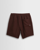 wax london men's Kurt - Brown Washed Linen Shorts