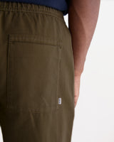 wax london men's Kurt - Dark Khaki Organic Cotton Twill Trouser