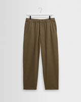wax london men's Kurt - Dark Khaki Organic Cotton Twill Trouser