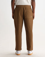 wax london men's Kurt - Dark Tan Organic Cotton Twill Trouser