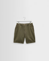 wax london men's Kurt - Khaki Crinkle Cotton-Linen Shorts