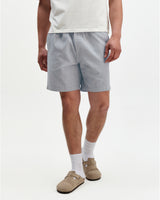 wax london men's Kurt - Light Blue Herringbone Cotton Shorts