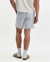 wax london men's Kurt - Light Blue Herringbone Cotton Shorts