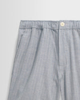 wax london men's Kurt - Light Blue Herringbone Cotton Shorts