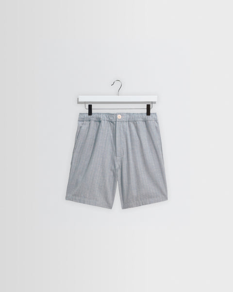 Kurt - Light Blue Herringbone Cotton Shorts