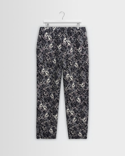Kurt - Navy And Ecru Tile Jacquard Relaxed Fit Trousers
