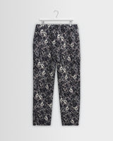 wax london men's Kurt - Navy And Ecru Tile Jacquard Relaxed Fit Trousers