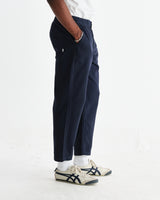 wax london men's Kurt - Navy Organic Cotton Trousers