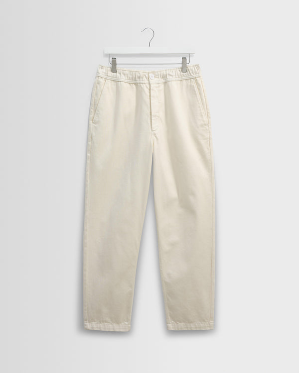 wax london men's Kurt - Off White Organic Cotton Trousers
