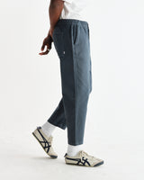 wax london men's Kurt - Petrol Blue Organic Cotton Trousers