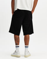 wax london men's Kyle - Black Organic Cotton Twill Shorts
