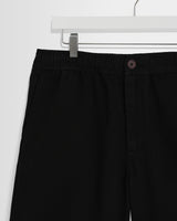 wax london men's Kyle - Black Organic Cotton Twill Shorts