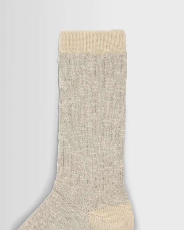 wax london men's Land - Beige Slub Cotton Socks