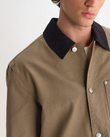 wax london men's Landor - Light Khaki Canvas Jacket