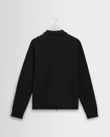 wax london men's Lennox - Black And Beige Milano Stripe Knitted Polo