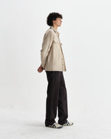 wax london men's Lomond - Natural Heavy Wool Overshirt