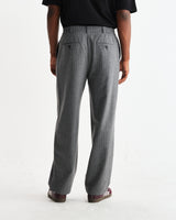 wax london men's Malham - Charcoal Grey Pinstripe Wool Trousers