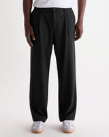 wax london men's Malham - Dark Grey Wool Blend Trouser