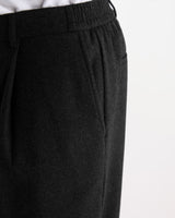 wax london men's Malham - Dark Grey Wool Blend Trouser