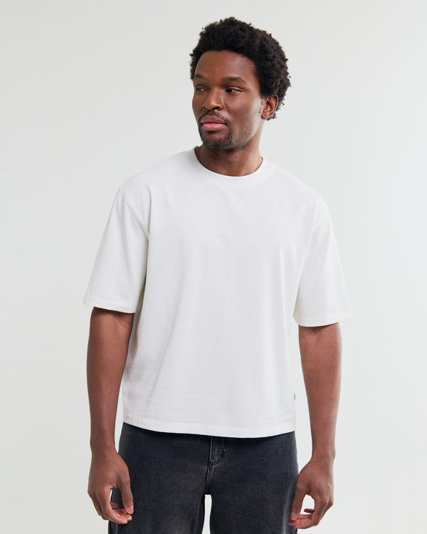 wax london men's Mark - Off White Compact Cotton T-Shirt