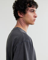 wax london men's Mark - Washed Black Compact Cotton T-Shirt