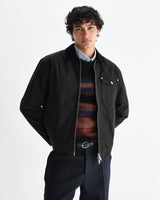 wax london men's Mason - Black Peached Canvas Work Jacket