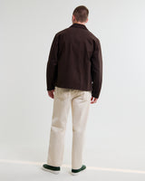 wax london men's Mason - Dark Brown Peached Canvas Work Jacket