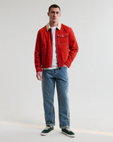wax london men's Mason - Red Peached Canvas Work Jacket