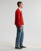 wax london men's Mason - Red Peached Canvas Work Jacket