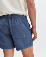 wax london men's Mescal - Blue Cotton Seersucker Shorts