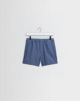 wax london men's Mescal - Blue Cotton Seersucker Shorts