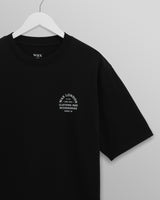 wax london men's Milton - Black Stacked Text Graphic Organic Cotton T-Shirt