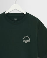 wax london men's Milton - Bottle Green Stacked Text Graphic Organic Cotton T-Shirt